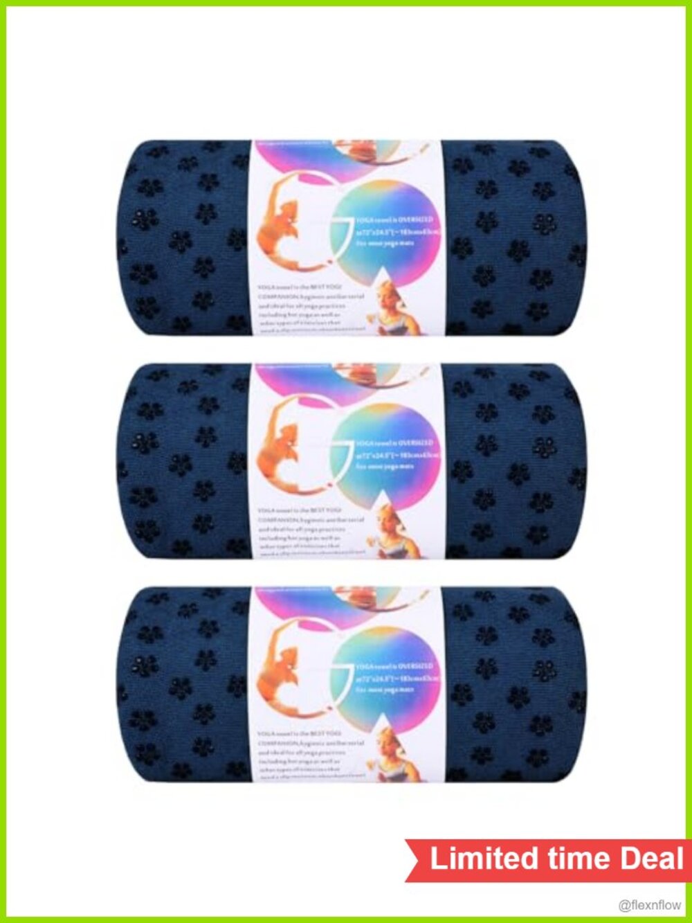 3 Pack Hot Yoga Towels Microfiber 24x72 Sweat Absorbent